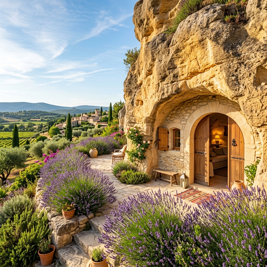 Maisons creusées en pierre en PACA